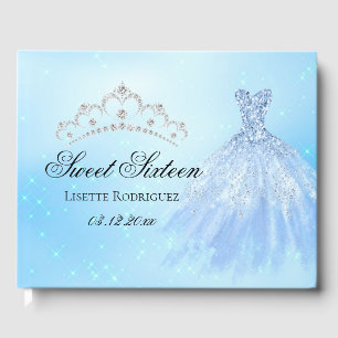 Livro De Visitas Edulcorado Azul Elegante Dezesseis