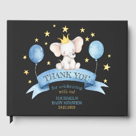 Livro De Visitas elefante de festa de bebê giz preto