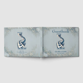 Livro De Visitas Elegance in piano keys and blossoms.