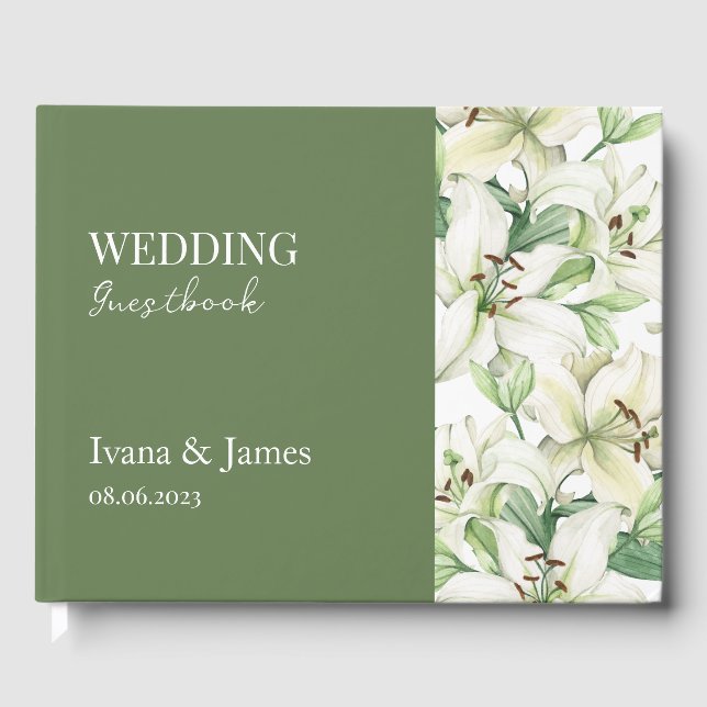 Livro De Visitas Elegância Flor de LÍRIO (Frente)