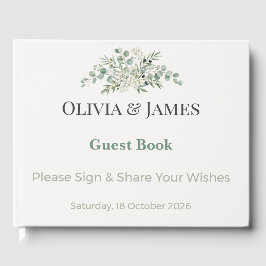 Livro De Visitas Elegant Botanical Wedding Guest Book