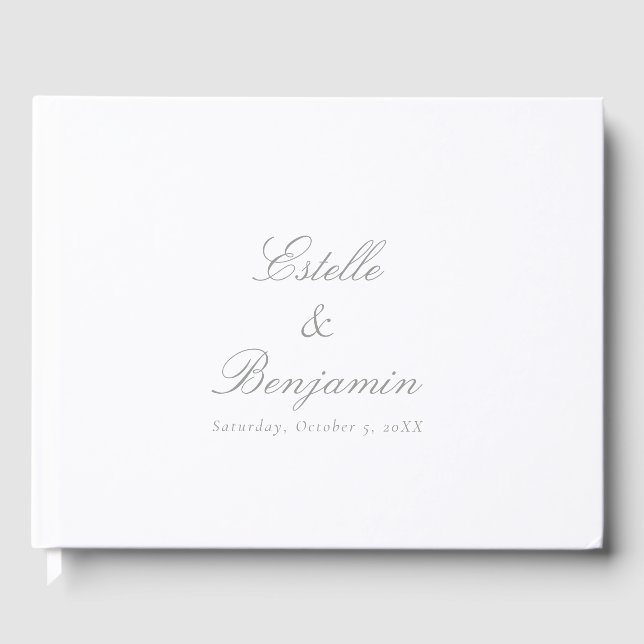 Livro De Visitas Elegant Calligraphy Couples Wedding Guest Book (Frente)