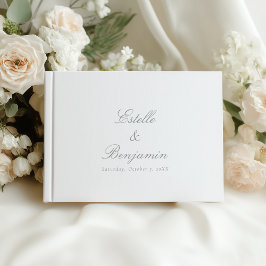 Livro De Visitas Elegant Calligraphy Couples Wedding Guest Book