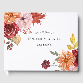 Livro De Visitas Elegant Fall Leaves Autumn Wedding 