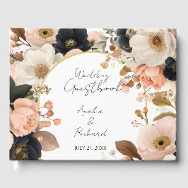Livro De Visitas Elegant Floral Personalized Wedding Guestbook