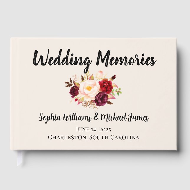 Livro De Visitas Elegant Floral Wedding (Frente)