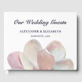 Livro De Visitas Elegant Magnolia Pink and White Wedding
