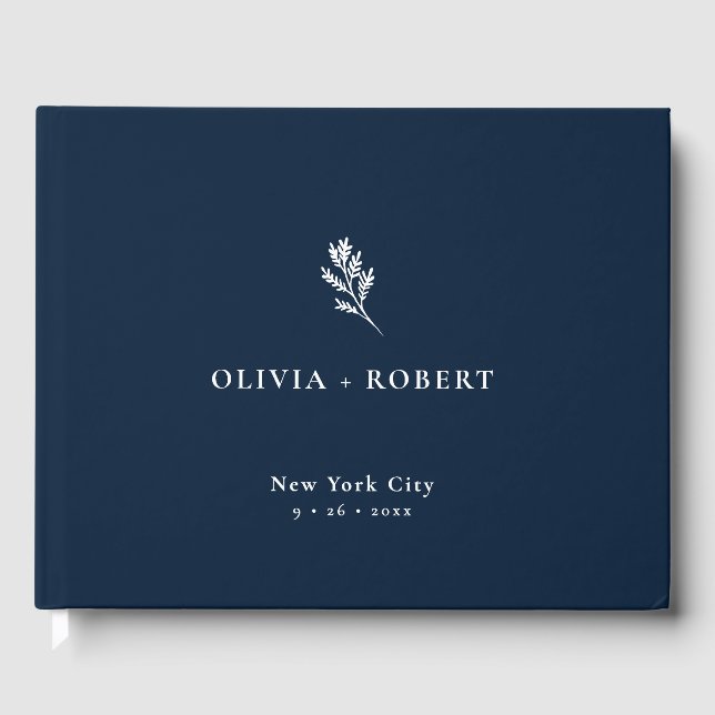 Livro De Visitas Elegant Minimalist Botanical Wedding (Frente)