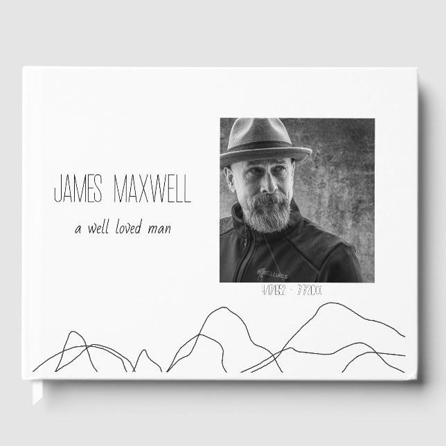 Livro De Visitas Elegant Modern Memorial Photo Guest Book (Frente)