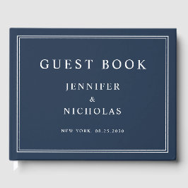 Livro De Visitas Elegant Navy Blue Wedding