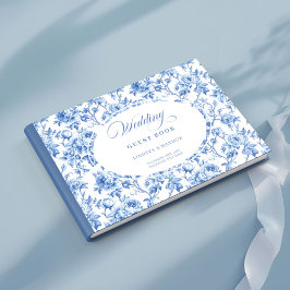 Livro De Visitas Elegant Navy Roses Vintage Toile Guest Book