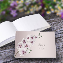 Livro De Visitas Elegant Orchid Minimalist Wedding Guest Book
