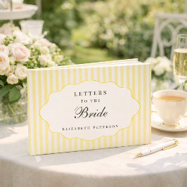 Livro De Visitas Elegant Preppy Butter Yellow Letters To The Bride 