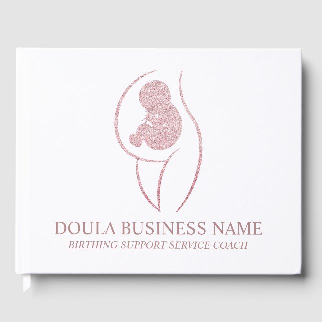 Livro De Visitas Elegant Rose Gold Doula Business Client (Frente)