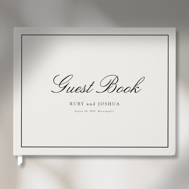 Livro De Visitas Elegant Royal Ivory Scripted Font Wedding (Elegant Royal Ivory Scripted Font Wedding Guest Book)