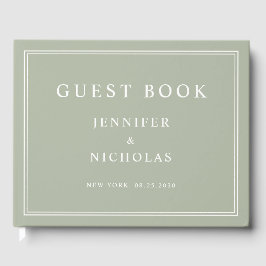 Livro De Visitas Elegant Sage Green Wedding