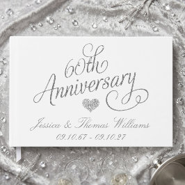 Livro De Visitas Elegant Script 60th Diamond Wedding Anniversary