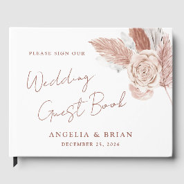 Livro De Visitas Elegant Watercolor Floral Wedding Guest Book