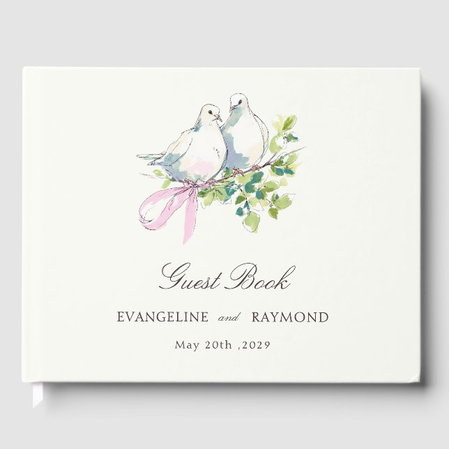Livro De Visitas Elegant Watercolor Manor Rococo Wedding (Frente)