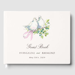 Livro De Visitas Elegant Watercolor Manor Rococo Wedding
