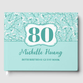 Livro De Visitas Elegante 80 Birthday Guest Book