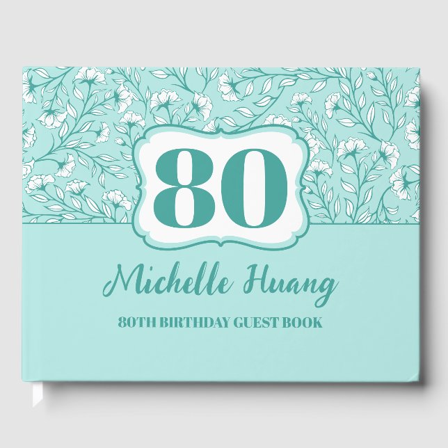 Livro De Visitas Elegante 80 Birthday Guest Book (Frente)