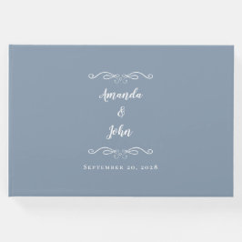 Livro De Visitas Elegante Caligrafia Minimalista de Casamento em Az