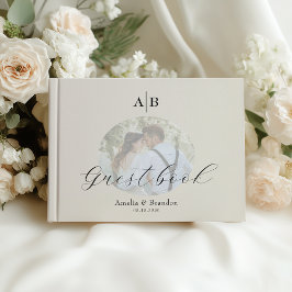 Livro De Visitas Elegante Casamento Fotográfico em Marfim