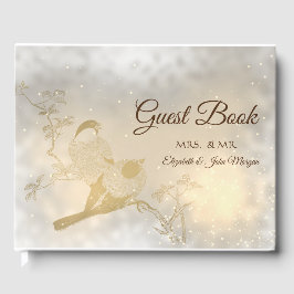 Livro De Visitas Elegante Chic Corações Dourados, Casamento de Páss