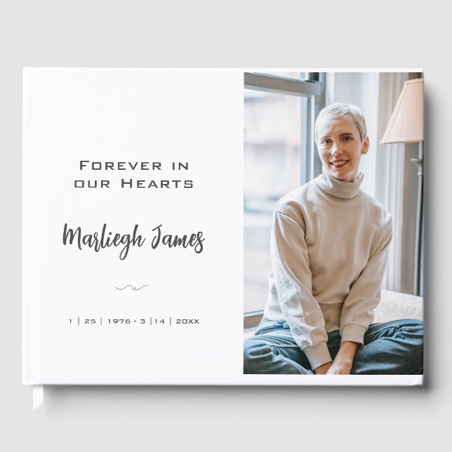 Livro De Visitas Elegante Clássico Memorial Fotografia Guest Book (Frente)