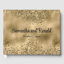 Elegante Faux Dourada Glitter e Foil Wedes