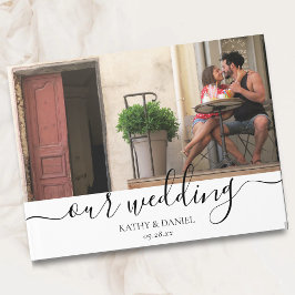 Livro De Visitas Elegante Foto de Casamento Moderna e Chic com Letr