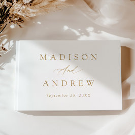 Livro De Visitas Elegante Fotografia de Casamento com Caligrafia a 