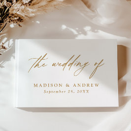 Livro De Visitas Elegante Fotografia de Casamento com Caligrafia a 