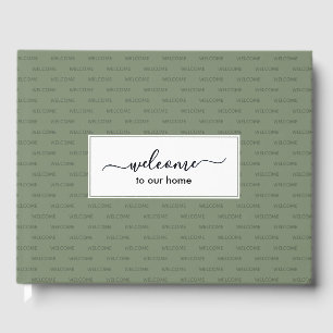 Livro De Visitas Elegante Jade Green - BEM-VINDO À NOSSA CASA