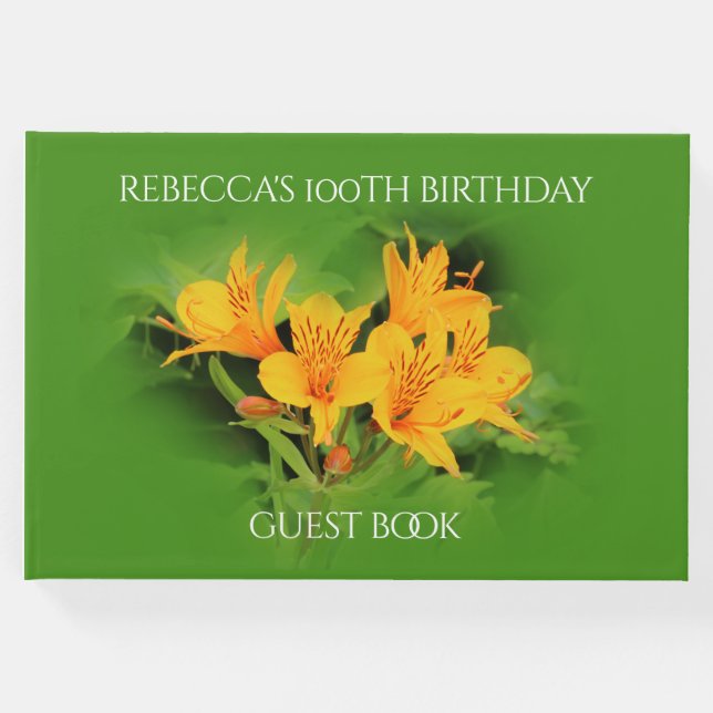 Livro De Visitas Elegante Lily do 100º aniversário dos Incas (Frente)