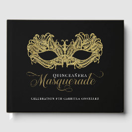 Livro De Visitas Elegante Mascarada Quinceanera