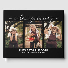 Livro De Visitas Elegante Memorial Photo Collage & Tribute Keepsasa
