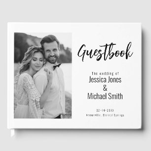 Livro De Visitas 💍 Elegante minimalista com foto e mensagem