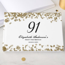 Elegante Minimalista Preto e Dourado Aniversário d