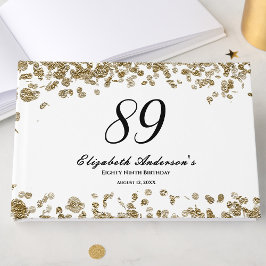 Livro De Visitas Elegante Minimalista Preto e Dourado Aniversário d