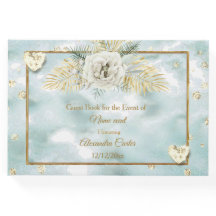 Elegante Mint Teal Blue Marble Rosa Floral