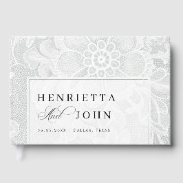 Livro De Visitas Elegante Noiva Antiga Renda Casamento