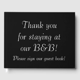 Livro De Visitas Elegante "Obrigado por ficar em nossa B&B!"