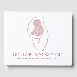Livro De Visitas Elegante Ouro Rosa Negócio de Doula Cliente