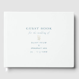 Livro De Visitas Elegante Rótulo Moderno de Margarida com Aquarela