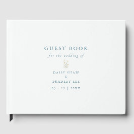 Livro De Visitas Elegante Rótulo Moderno de Margarida com Aquarela