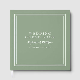 Livro de Visitas Elegante Sage Verde para Casament