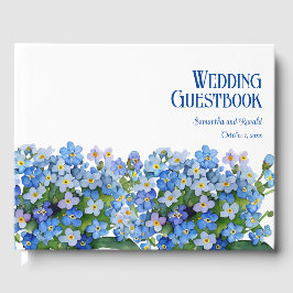 Livro De Visitas Elegante Watercolor Esquece-me-não-Casamento