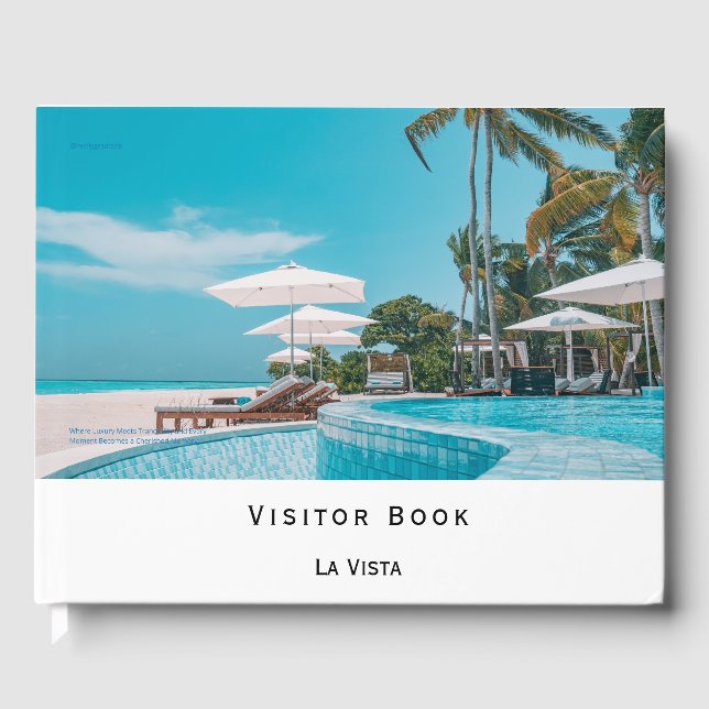 Livro De Visitas Elegante White | Feedback de Convidado de Aluguel  (Frente)